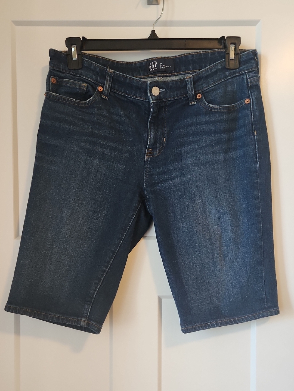 GAP Indigo Blue Denim 9" Bermuda Shorts, Sz 10